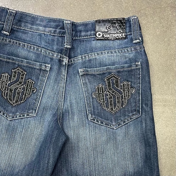 VTG Southpole Shorts Blue Denim Jorts Baggy Skater Y2K - Picture 2 of 10